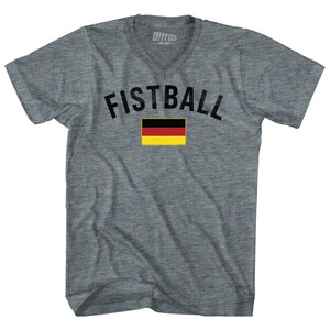 Germany Fistball Country Flag Adult Tri-Blend V-neck T-shirt - Athletic Grey Germany Fistball Country Flag Adult Tri-Blend V-neck T-shirt - Athletic Grey
