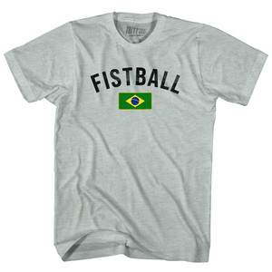 Brazil Fistball Country Flag Adult Tri-Blend T-shirt - Athletic Cool Grey Brazil Fistball Country Flag Adult Tri-Blend T-shirt - Athletic Cool Grey