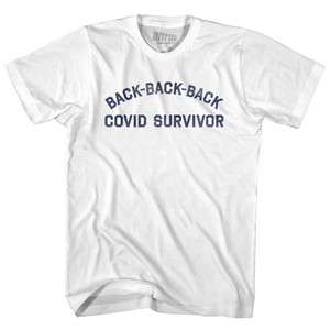 Back Back Back Covid Survivor Womens Cotton Junior Cut T-Shirt - White Back Back Back Covid Survivor Womens Cotton Junior Cut T-Shirt - White