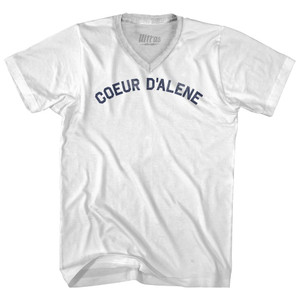 Coeur D'alene Adult Tri-Blend V-neck T-shirt - White