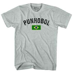 Brazil Punhobol Country Flag Adult Tri-Blend T-shirt - Athletic Cool Grey Brazil Punhobol Country Flag Adult Tri-Blend T-shirt - Athletic Cool Grey