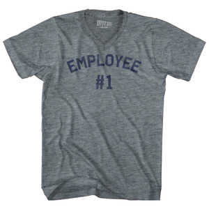 Employee Custom Number Tri-Blend V-neck Womens Junior Cut T-shirt - Athletic Grey Employee Custom Number Tri-Blend V-neck Womens Junior Cut T-shirt - Athletic Grey