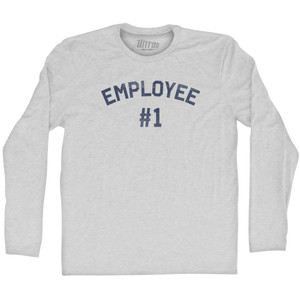 Employee Custom Number Adult Cotton Long Sleeve T-shirt - Grey Heather Employee Custom Number Adult Cotton Long Sleeve T-shirt - Grey Heather
