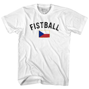 Czech Republic Fistball Country Flag Womens Cotton Junior Cut T-Shirt - White