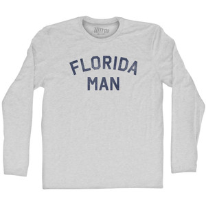Florida Man Adult Cotton Long Sleeve T-shirt - Grey Heather