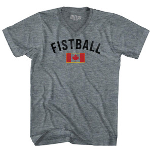 Canada Fistball Country Flag Adult Tri-Blend V-neck T-shirt - Athletic Grey Canada Fistball Country Flag Adult Tri-Blend V-neck T-shirt - Athletic Grey