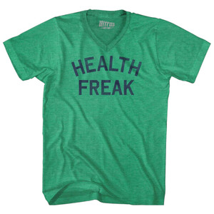 Health Freak Adult Tri-Blend V-neck T-shirt - Athletic Green