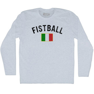 Italy Fistball Country Flag Adult Tri-Blend Long Sleeve T-shirt - Athletic White Italy Fistball Country Flag Adult Tri-Blend Long Sleeve T-shirt - Athletic White