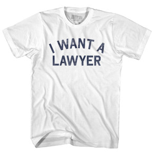 I Want A Lawyer Youth Cotton T-shirt - White I Want A Lawyer Youth Cotton T-shirt - White