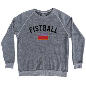 Poland Fistball Country Flag Adult Tri-Blend Sweatshirt - Athletic Grey