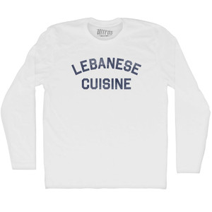 Lebanese Cuisine Adult Cotton Long Sleeve T-shirt - White