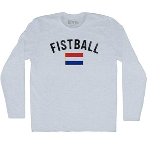 Netherlands Fistball Country Flag Adult Tri-Blend Long Sleeve T-shirt - Athletic White Netherlands Fistball Country Flag Adult Tri-Blend Long Sleeve T-shirt - Athletic White