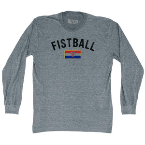 Croatia Fistball Country Flag Adult Tri-Blend Long Sleeve T-shirt - Athletic Grey Croatia Fistball Country Flag Adult Tri-Blend Long Sleeve T-shirt - Athletic Grey
