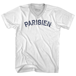 Parisien Adult Tri-Blend V-neck T-shirt - White