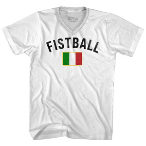 Italy Fistball Country Flag Adult Tri-Blend V-neck T-shirt - White Italy Fistball Country Flag Adult Tri-Blend V-neck T-shirt - White