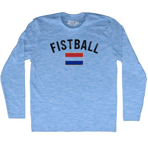 Netherlands Fistball Country Flag Adult Tri-Blend Long Sleeve T-shirt - Athletic Blue Netherlands Fistball Country Flag Adult Tri-Blend Long Sleeve T-shirt - Athletic Blue