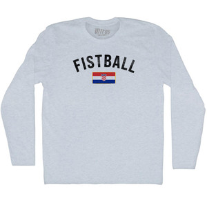 Croatia Fistball Country Flag Adult Tri-Blend Long Sleeve T-shirt - Athletic White Croatia Fistball Country Flag Adult Tri-Blend Long Sleeve T-shirt - Athletic White