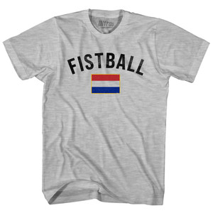 Netherlands Fistball Country Flag Adult Cotton T-shirt - Grey Heather Netherlands Fistball Country Flag Adult Cotton T-shirt - Grey Heather