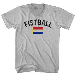 Netherlands Fistball Country Flag Adult Tri-Blend V-neck T-shirt - Cool Grey Netherlands Fistball Country Flag Adult Tri-Blend V-neck T-shirt - Cool Grey