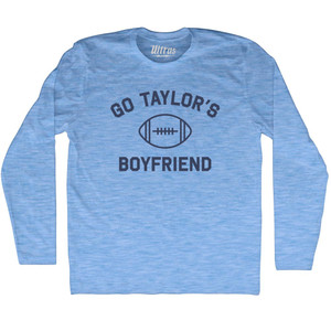 Go Taylor's Boyfriend Adult Tri-Blend Long Sleeve T-shirt - Athletic Blue Go Taylor's Boyfriend Adult Tri-Blend Long Sleeve T-shirt - Athletic Blue