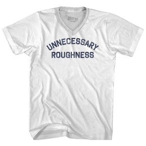 Unnecessary Roughness Adult Tri-Blend V-neck T-shirt - White