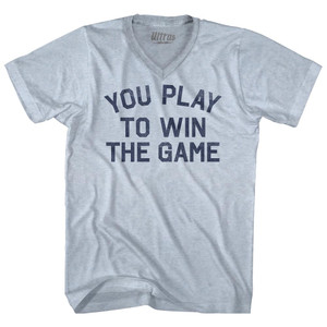 You Play To Win The Game Adult Tri-Blend V-neck T-shirt - Athletic White You Play To Win The Game Adult Tri-Blend V-neck T-shirt - Athletic White