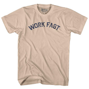 Work Fast Adult Cotton T-shirt - Creme