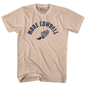 More Cowbell Running Track Foot Wings Adult Cotton T-shirt - Creme More Cowbell Running Track Foot Wings Adult Cotton T-shirt - Creme