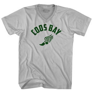 Prefontaine Coos Bay Running Wings Adult Tri-Blend V-neck T-shirt - Cool Grey Prefontaine Coos Bay Running Wings Adult Tri-Blend V-neck T-shirt - Cool Grey