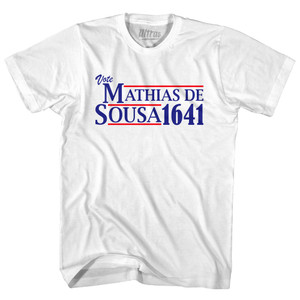 Vote Mathias de Sousa 1641 Adult Cotton T-shirt - White Vote Mathias de Sousa 1641 Adult Cotton T-shirt - White