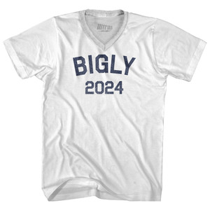 Bigly 2024 Adult Tri-Blend V-neck T-shirt - White Bigly 2024 Adult Tri-Blend V-neck T-shirt - White