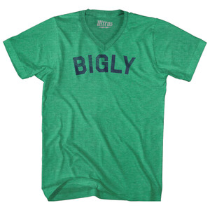 Bigly Adult Tri-Blend V-neck T-shirt - Athletic Green Bigly Adult Tri-Blend V-neck T-shirt - Athletic Green