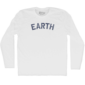 Earth Adult Cotton Long Sleeve T-shirt - White Earth Adult Cotton Long Sleeve T-shirt - White