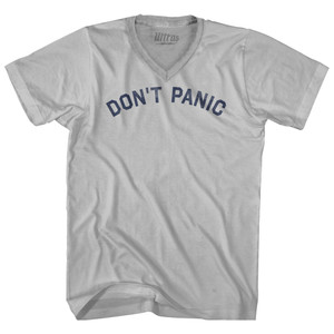 Don't Panic Adult Tri-Blend V-neck T-shirt - Cool Grey Don't Panic Adult Tri-Blend V-neck T-shirt - Cool Grey