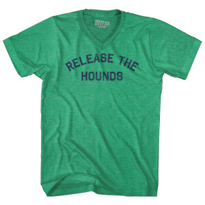 Release The Hounds Adult Tri-Blend V-neck T-shirt - Athletic Green Release The Hounds Adult Tri-Blend V-neck T-shirt - Athletic Green