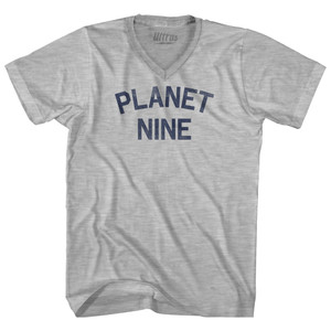 Planet Nine Adult Cotton V-neck T-shirt - Grey Heather Planet Nine Adult Cotton V-neck T-shirt - Grey Heather