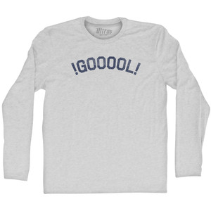 !GOOOOL! Soccer Adult Cotton Long Sleeve T-shirt - Grey Heather