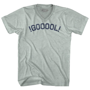 !GOOOOL! Soccer Adult Tri-Blend V-neck T-shirt - Athletic Cool Grey !GOOOOL! Soccer Adult Tri-Blend V-neck T-shirt - Athletic Cool Grey