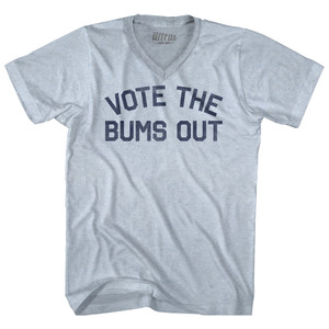 Vote The Bums Out Adult Tri-Blend V-neck T-shirt - Athletic White Vote The Bums Out Adult Tri-Blend V-neck T-shirt - Athletic White