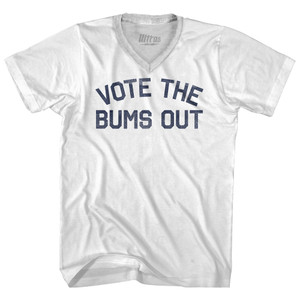 Vote The Bums Out Adult Tri-Blend V-neck T-shirt - White Vote The Bums Out Adult Tri-Blend V-neck T-shirt - White