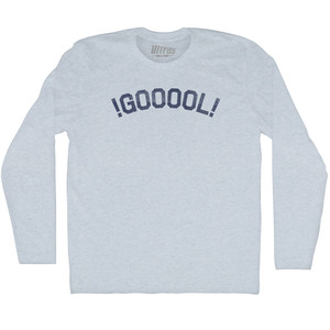 !GOOOOL! Soccer Adult Tri-Blend Long Sleeve T-shirt - Athletic White !GOOOOL! Soccer Adult Tri-Blend Long Sleeve T-shirt - Athletic White