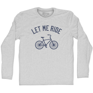 Let Me Ride Bike Adult Cotton Long Sleeve T-shirt - Grey Heather
