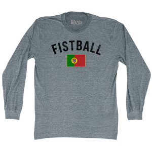 Portugal Fistball Country Flag Adult Tri-Blend Long Sleeve T-shirt - Athletic Grey Portugal Fistball Country Flag Adult Tri-Blend Long Sleeve T-shirt - Athletic Grey