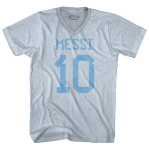 Messi 10 Legend World Cup Adult Tri-Blend V-neck T-shirt - Athletic White Messi 10 Legend World Cup Adult Tri-Blend V-neck T-shirt - Athletic White