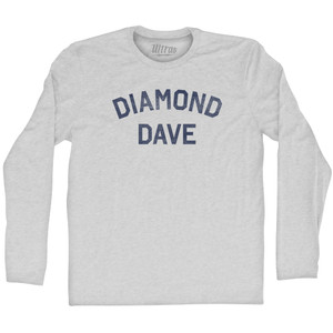 Diamond Dave Adult Cotton Long Sleeve T-shirt - Grey Heather