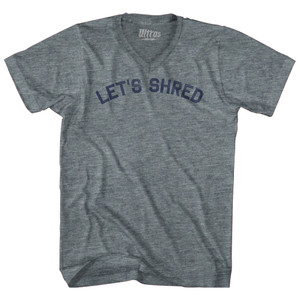 Let's Shred Adult Tri-Blend V-neck T-shirt - Athletic Grey