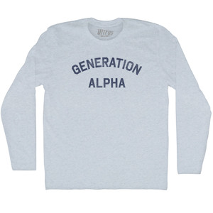 Generation Alpha Adult Tri-Blend Long Sleeve T-shirt - Athletic White