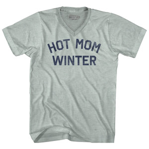 Hot Mom Winter Adult Tri-Blend V-neck T-shirt - Athletic Cool Grey Hot Mom Winter Adult Tri-Blend V-neck T-shirt - Athletic Cool Grey