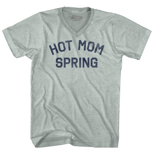 Hot Mom Spring Adult Tri-Blend V-neck T-shirt - Athletic Cool Grey Hot Mom Spring Adult Tri-Blend V-neck T-shirt - Athletic Cool Grey