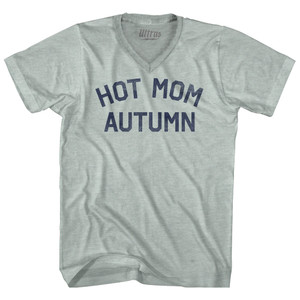 Hot Mom Autumn Adult Tri-Blend V-neck T-shirt - Athletic Cool Grey Hot Mom Autumn Adult Tri-Blend V-neck T-shirt - Athletic Cool Grey